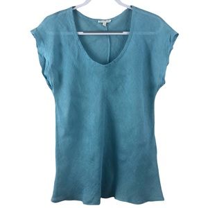 Eileen Fisher Blue Linen Tunic Top Lagenlook